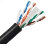 Black Color CAT6 Network Cable PE Jacket For Outdoor Networking , High Performance