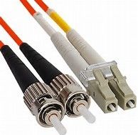 Duplex Fiber Jumper ST to LC Multimode Fiber Optic Patch Cord with 62.5/125 um and PVC or LSZH Jacket