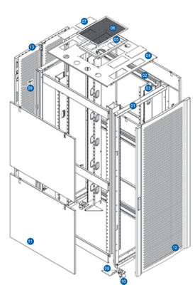 42U Capacity Server Rack Cabinet with SPCC Cold Rolled Steel and Curved Mesh Front Door for Data Centers