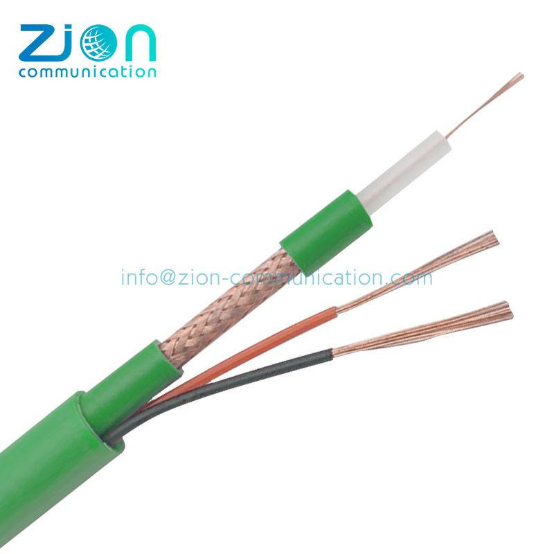 Best Quality price of 100M 200M 500M manufacture KX6+2x0.75 Common Green Jacket KX6 cable CCTV
