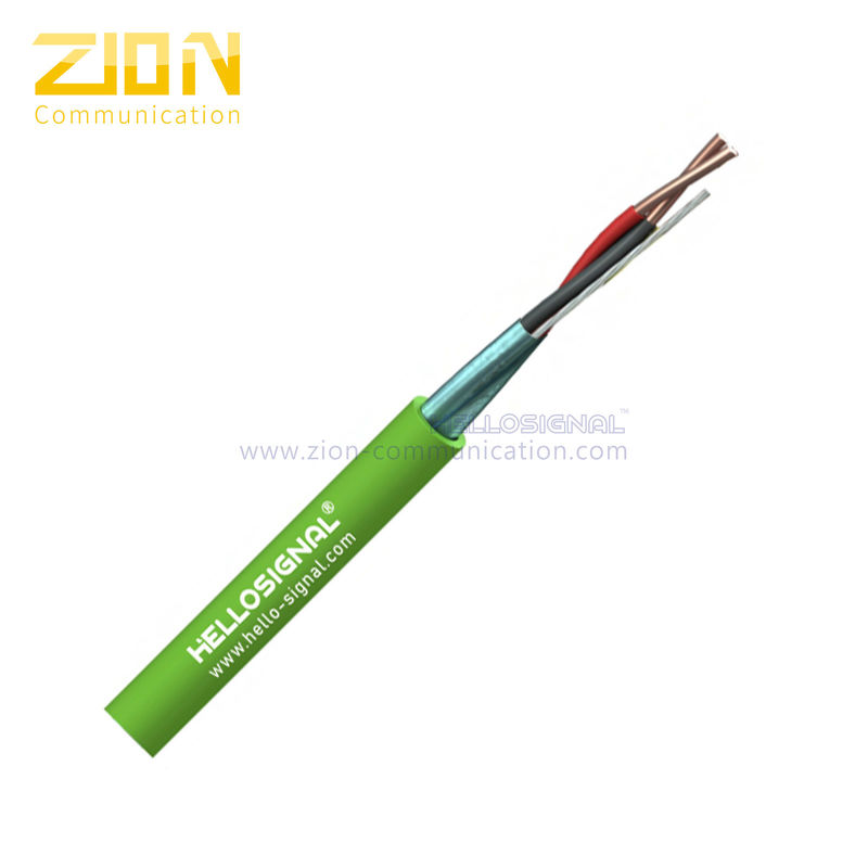 1 Pair LSZH Green Jacket 0.8mm Bare Copper KNX Control Cable for Lighting and Security Systems